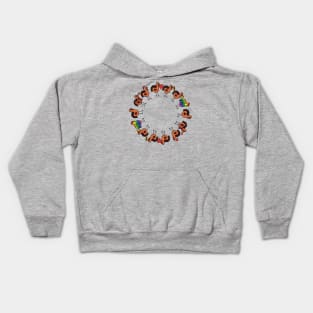 Thanksgiving Turkey Circle Kids Hoodie